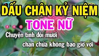 Karaoke Dấu Chân Kỷ Niệm Tone Nữ ( Am ) Nhạc Sống Rumba Cực Hay | Karaoke Bách Hóa