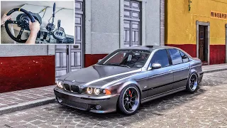 Shredding Tyres in BMW E39 M5 - Forza Horizon 5 |  Steering Wheel + Shifter Gameplay