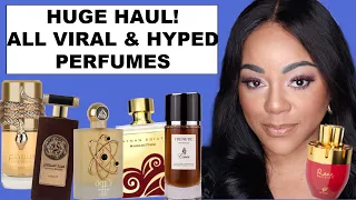 HUGE MIDDLE EASTERN FRAGRANCES HAUL| ALL VIRAL PERFUMES| UNBOXING AND FIRST IMPRESSION