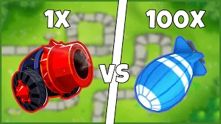 All Tier 5 Bomb Shooter VS 100x MOABS! - Bloons TD 6