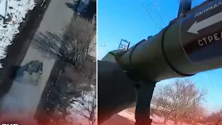 Moment Ukrainian armed forces ambush Russian transport outside Kharkiv.  The World