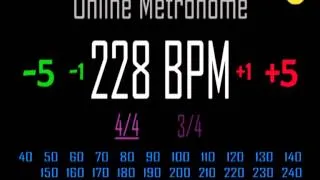 Metronomo Online - Online Metronome - 228 BPM 4/4