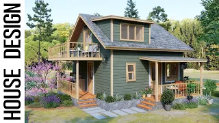 Cozy & Charming: Small House Design (19' x 27') (5x7 Meters) 2 Bedroom - Tiny Modern House Full Tour