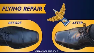 Elegant shoes and "flying" repair of the sole