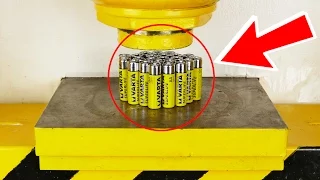 I SHOULD'VE NEVER DONE THAT !! - CRUSH BATTERY WITH HYDRAULIC PRESS - THE SMASHER SHOW