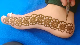 easy feet mehndi design || beautiful leg mehndi design #mehndi