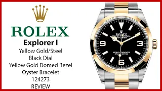 ▶ Rolex Explorer I Steel/Yellow Gold Black 36mm Dial Oyster Bracelet 124273 - REVIEW