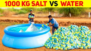 1000 kg Salt Vs Water Experiment | Got Shocking Result | Mad Brothers