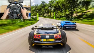 Bugatti Veyron Super Sport - Goliath Race - Forza Horizon 5 | Steering Wheel Gameplay