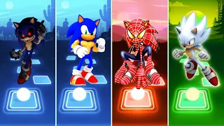 Sonic exe 🆚 Muscular Sonic 🆚 Spiderman Sonic 🆚 Hyper Sonic | Sonic Tiles Hop EDM Rush