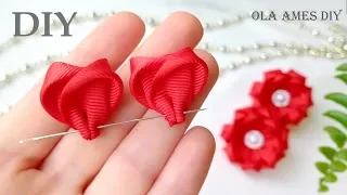 😍 Это так ПРОСТО и БЫСТРО ❤️️ Очень КРАСИВЫЕ ЦВЕТЫ ИЗ ЛЕНТ - ЛЕГКО!❤️️Ribbon Flowers/ Ola ameS