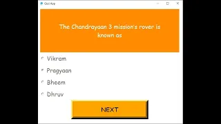 QUIZ APP|| Quiz App using Python||Quiz Game|| Quiz app project||Chandrayaan 3|