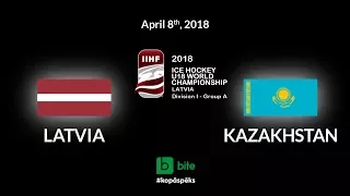 Latvia - Kazakhstan, Ice Hockey U18 World Championship, 2018