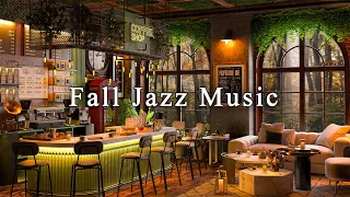 Autumn Rainy Day in Cozy Coffee Shop Ambience 4K  🍂☕ Smooth Jazz Music to Relax, Study and Work