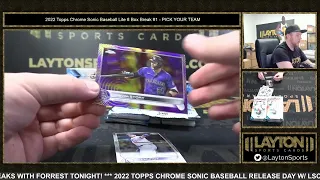 2022 Topps Chrome Sonic Baseball Lite 8 Box Break #1   PICK YOUR TEAM