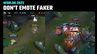 Don't emote Faker | T1 vs JDG | Worlds 2022 Semifinals