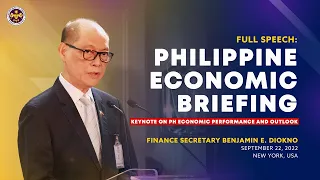 DOF Secretary Diokno Delivers Keynote Address at Philippine Economic Briefing in New York, USA