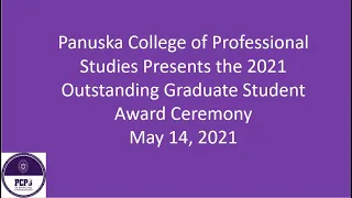 Graduate Outstanding Student Award Ceremony 2021