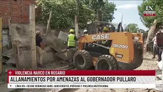 Violencia narco en Rosario: allanamientos por amenazas al gobernador Pullaro