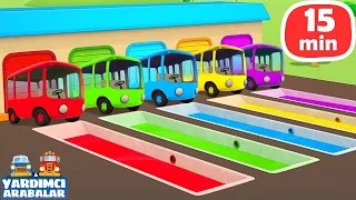 Çizgi film - Yardımcı Arabalar - Türkçe dublaj! Otobüsleri boyayalım! Çocuklar için ÖZEL BÖLÜM