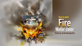 How to paint fire in watercolor | watercolor tutorial for beginners