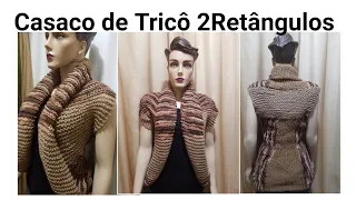 Casaco de tricô - 2 retângulos#artesanato#tricô  😀😀😀😀😀