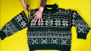 [DIY] Let's see how a 20-year-old sweater transforms. | Just look at the change!