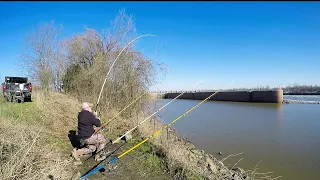 Catfishing at the dam fast action fishing