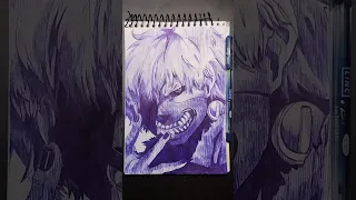 Draw kaneki with pen🧿 #anime #shorts #kaneki