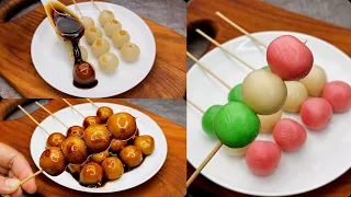 Homemade Dango Recipe~Chewy Japanese Dumpling Dessert: Mitarashi Dango & Hanami Dango without Tofu