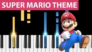 Super Mario Theme - Easy Piano Tutorial - How to play Super Mario (スーパーマリオ) on piano!