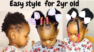Easy and Quick Hairstyle for 2yr Old toddler|Kids| Little black girls on Short hair