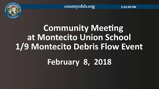 Community Meeting- 1/9 Montecito Debris Flow Event