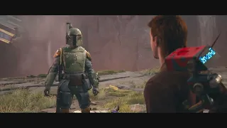 Star Wars: Jedi Survivor  - Cal meets Boba Fett (BEST SCENE IN THE GAME)