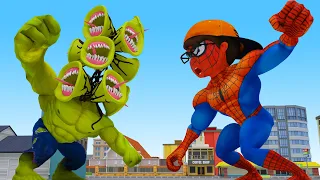 Scary Teacher Spider – NickSpider vs Team Giant Siren Head Ice Scream – Tani Troll Miss T Animation