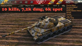 Object 907 🔝 10 kills, 7,2k dmg, 6k spot 🔝 World of Tanks ✔️