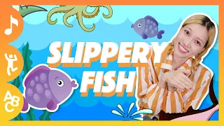 🎵Slippery Fish🐠 (Dance Ver. M/V) with Lyrics l Lizzy's Storytime l Nursery Rhymes