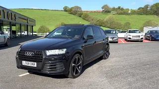 2018 AUDI Q7 3.0 TDI QUATTRO BLACK EDITION MHEV Diesel Auto 7 Seat in Black for sale Castle Motors