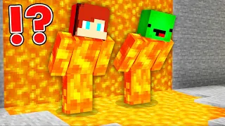 What JJ and Mikey Hide and Seek in Lava Pit in Minecraft - Maizen