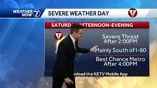 Another round of severe storms possible Saturday afternoon, evening