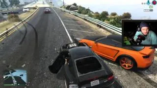 GTA V Nxt Gen car meet fail, That kappa cop crash course