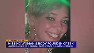 Missing woman's body found in creek