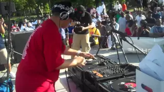 Kid Capri spinning 45's at crotona park "Tools of war" part 1/9