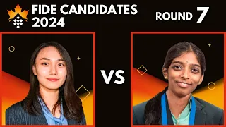 Tingjie Lei vs Rameshbabu Vaishali | FIDE Women's Candidates 2024 | Round 7