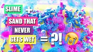 Mixing Slime With Sand That Never Gets Wet! DIY Slime Experiment!