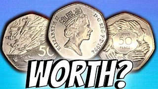 Old LARGE 50p Coins - How Much Are They Worth? Are They Rare?
