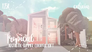 ROBLOX | Bloxburg: Tropical Aesthetic Summer Colorful Loft | Speedbuild | $125k | cxlixia