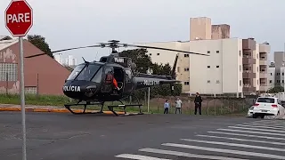 INCRÍVEL,  POLÍCIA POUSA HELICOPTERO NO MEIO DA RUA.