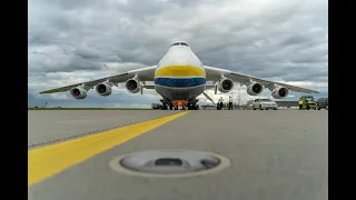 Ан-225 МРИЯ. Тренировка к параду на День Независимости Украины. Взлет ВПП 33, короткий заход ВПП 15