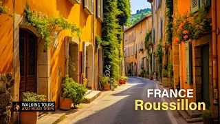 Roussillon 🇫🇷 Un beau tour de village français 🌞 Les villages les plus charmants de France 💖 4k